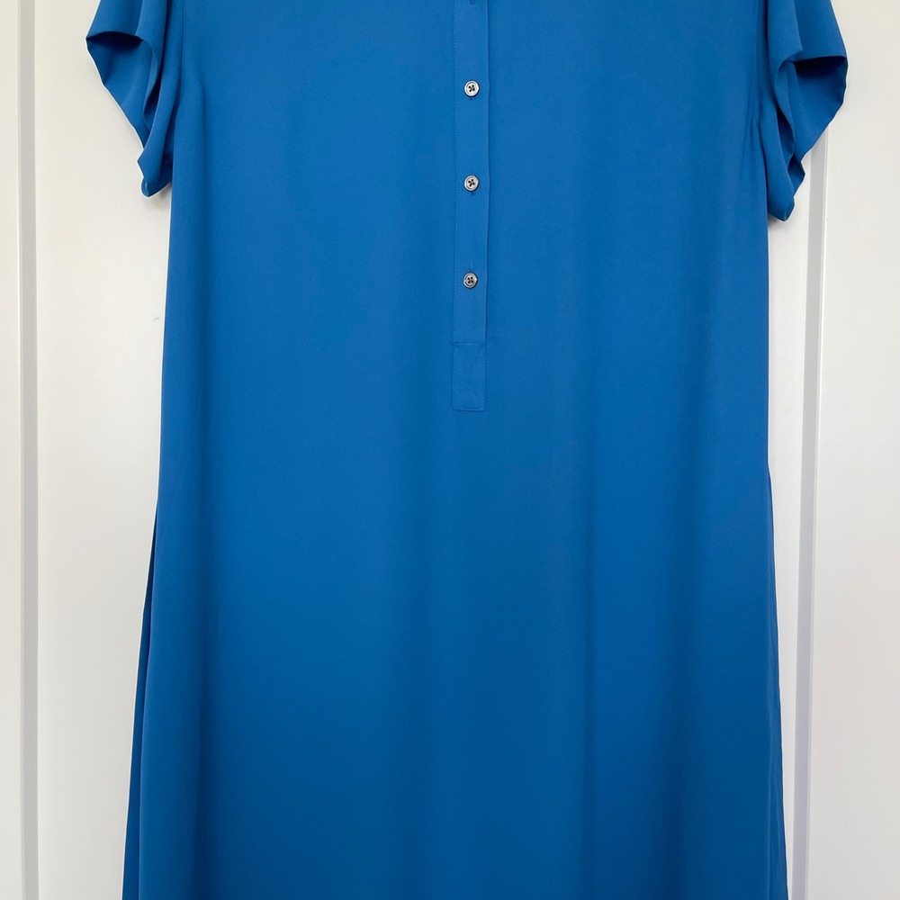 ATM Anthony Thomas Melillo Crepe Georgette Dress Cobalt Blue Small Relaxed Chic - Picture 8 of 14